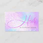 Holographic Glitzer Girly Hair Business Card Telefonnummerkarte (Vorderseite)