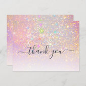 Holographic Glitzer Glam Elegant Sparkle Vielen Da Postkarte (Vorne/Hinten)