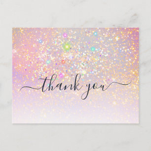Holographic Glitzer Glam Elegant Sparkle Vielen Da Postkarte