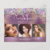 Holographic Glitzer Glitzern Makeup Artist Salon Flyer (Vorne)