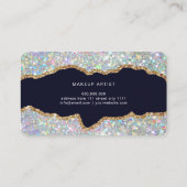 Holographic Glitzer Gold Agate Modernes Elegantes Visitenkarte (Rückseite)