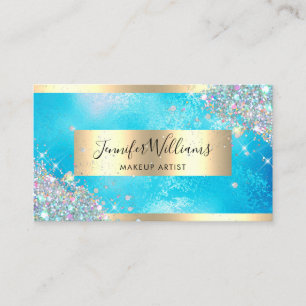 Holographic Glitzer Gold Foil Visitenkarte
