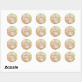 Holographic Glitzer gold script danke Runder Aufkleber (Blatt)