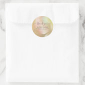Holographic Glitzer gold script danke Runder Aufkleber (Tasche)