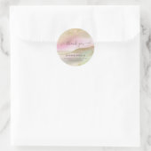 Holographic Glitzer gold script danke Runder Aufkleber (Tasche)