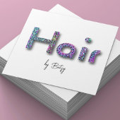 Holographic Glitzer Hair Stylist Business Card