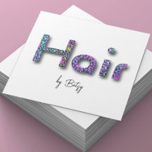 Holographic Glitzer Hair Stylist Business Card