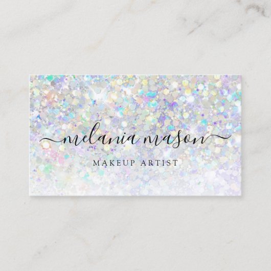 Holographic Glitzer Makeup Artist Beauty Modern Visitenkarte (Vorderseite)