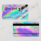 Holographic & Glitzer Makeup Artist Credit Card Visitenkarte (Vorne/Hinten)