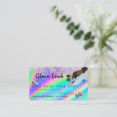 Holographic & Glitzer Makeup Artist Credit Card Visitenkarte (Stehend Vorderseite)