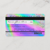 Holographic & Glitzer Makeup Artist Credit Card Visitenkarte (Rückseite)