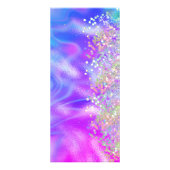 Holographic Glitzer Nail Salon Price Menu Lila Werbekarte (Hinten)