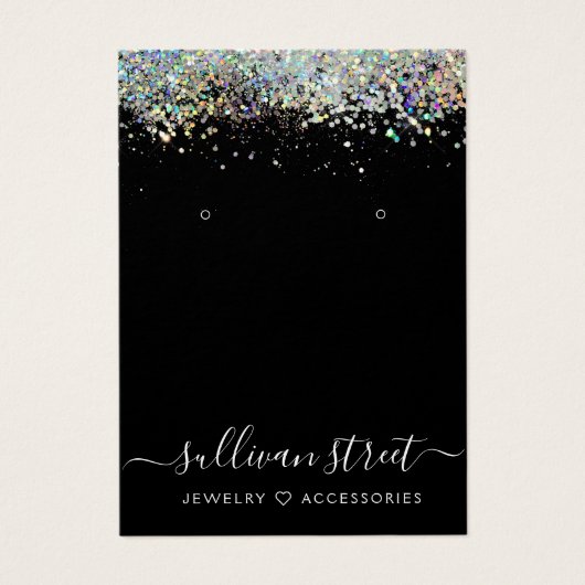Holographic Glitzer Ohrringe Schmuckkarte (Vorderseite)