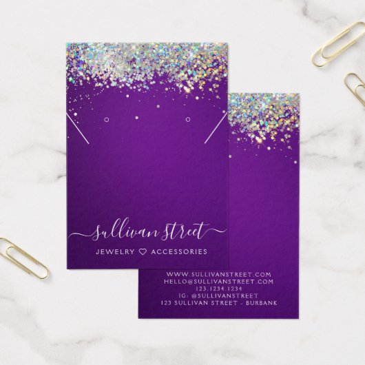 Holographic Glitzer Orings Necklace Display Card (Büro)