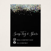 Holographic Glitzer Orings Necklace Display Card (Rückseite)