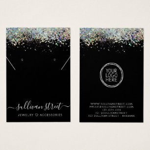 Holographic Glitzer Orings Necklace Display Card