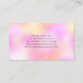 Holographic Glitzer Pastel Girly Business Card Telefonnummerkarte (Rückseite)