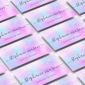 Holographic Glitzer Pastel Girly Business Card Telefonnummerkarte