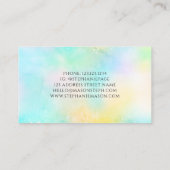 Holographic Glitzer Pastel Girly Business Card Telefonnummerkarte (Rückseite)
