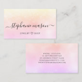 Holographic Glitzer Pastel Girly Business Card Telefonnummerkarte (Vorne/Hinten)
