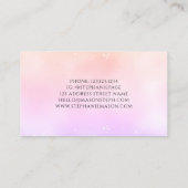 Holographic Glitzer Pastel Girly Business Card Telefonnummerkarte (Rückseite)