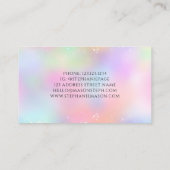 Holographic Glitzer Pastel Girly Business Card Telefonnummerkarte (Rückseite)