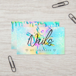 Holographic Glitzer Polish Splash Tropfens Nails Visitenkarte