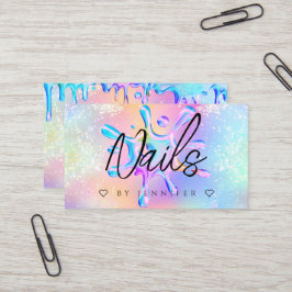Holographic Glitzer Polish Splash Tropfens Nails Visitenkarte