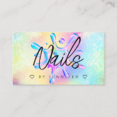 Holographic Glitzer Polish Splash Tropfens Nails Visitenkarte (Vorderseite)