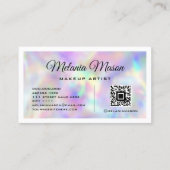 Holographic Glitzer Qr Code Makeup Artist Lushes Visitenkarte (Rückseite)