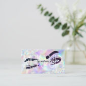 Holographic Glitzer Qr Code Makeup Artist Lushes Visitenkarte (Stehend Vorderseite)