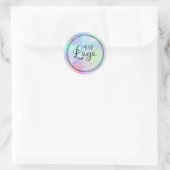 Holographic Glitzer Rainbow Glam Logo Runder Aufkleber (Tasche)