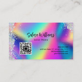 Holographic Glitzer Technician Nails Salon Visitenkarte (Rückseite)