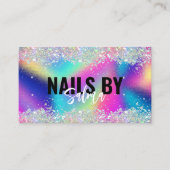 Holographic Glitzer Technician Nails Salon Visitenkarte (Vorderseite)
