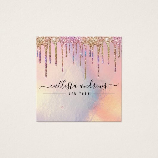 Holographic Glitzer Tropfen Hoop Earring Display C (Vorderseite)