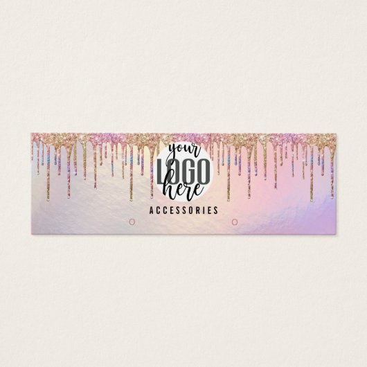 Holographic Glitzer Tropfen Hoop Oop Logoaufzeichn (Vorderseite)