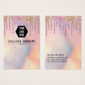 Holographic Glitzer Tropfen Logo-Verleihkarte (Vorne & Hinten)