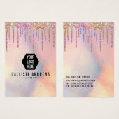 Holographic Glitzer Tropfen Logo-Verleihkarte (Vorne & Hinten)