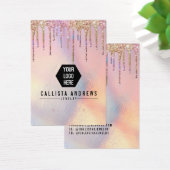 Holographic Glitzer Tropfen Logo-Verleihkarte (Schreibtisch)