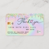 Holographic Glitzer Tropfen VIP Loyalty Credit Sty Visitenkarte (Vorderseite)