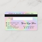 Holographic Glitzer Tropfen VIP Loyalty Credit Sty Visitenkarte (Rückseite)
