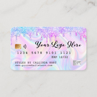 Holographic Glitzer Tropfen VIP Loyalty Credit Sty Visitenkarte