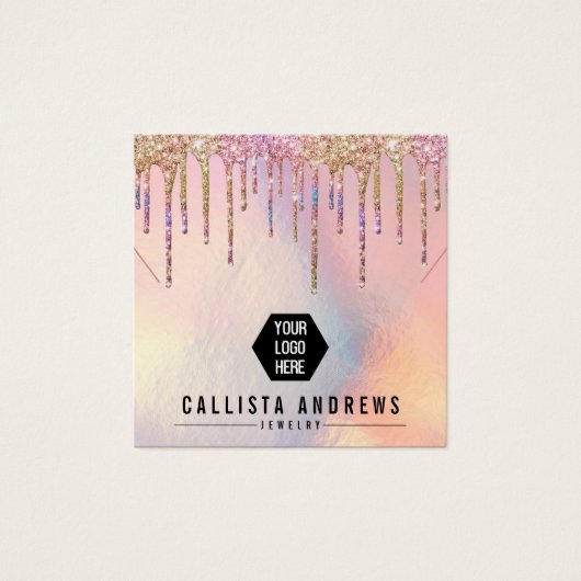 Holographic Glitzer Tropfens Logo-Bildschirm (Vorderseite)