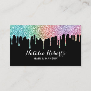 Holographic Glitzer Tropfens Makeup Artist Salon Visitenkarte