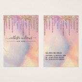 Holographic Glitzer Tropfens Necklace Display Card (Vorne & Hinten)