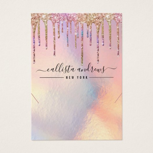 Holographic Glitzer Tropfens Necklace Display Card (Vorderseite)