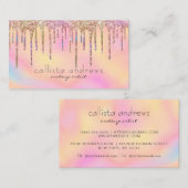 Holographic Glitzer Tropfens Rainbow Makeust Artis Visitenkarte (Vorne/Hinten)