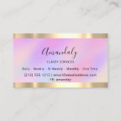 Holographic Gold Beruflich Makeup Nails Pink Visitenkarte (Rückseite)
