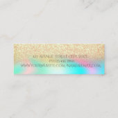 Holographic Gold Bokeh Hinzufügen Sie Ihr Logo Mini Visitenkarte (Rückseite)