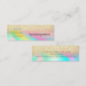 Holographic Gold Bokeh Hinzufügen Sie Ihr Logo Mini Visitenkarte (Vorne/Hinten)